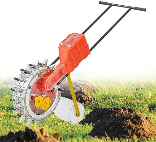 Lakenbroade Robuster manueller Streuwagen zum Schieben von Saatgut für große Gärten/Rasen – robuster Stahlrahmen mit Einstellbarer Aussaatmenge, ergonomischem Griff und 20 kg