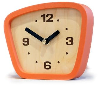 Little Top Creations Handcrafted Mid-Century Modern Desk Clock – Silent Movement Clock for Desk, Table & Mantel, No-Ticking Analog MCM Decor | Handcrafted in USA (Sedona, Classic)