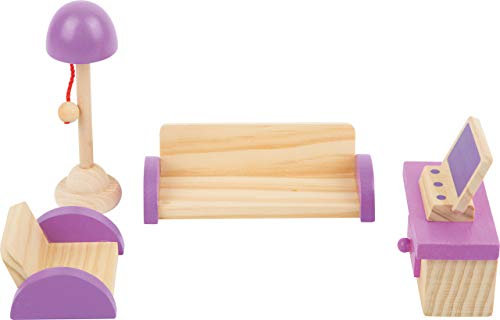 small foot Puppenhausmöbel Wohnzimmer aus Holz, passend für Biegepuppen, Ergänzung für das Puppenhaus, Art.-Nr. 10870