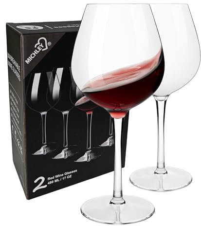 COOKY.D Incassable Verres à Vin Rouge de Bordeau 480ml, Tritan-Plastique Grand Verres à Vins pour Mariage et Fête, Lave-vaisselle Garanti, Lot de 2