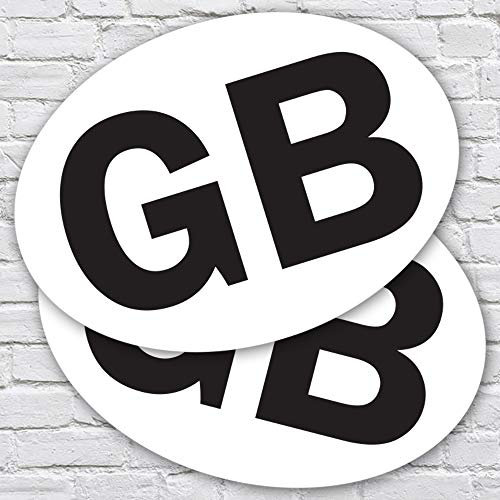 Stukk Stickers 2 x GB Auto-Aufkleber oval Euro Auto Van LKW Vinyl selbstklebend Großbritannien Aufkleber Frankreich Deutschland Europa