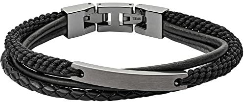 Fossil Armband Für Männer Vintage Casual, Innenlänge 180mm + 15mm Extender Gunmetal Edelstahlarmband, JF03185793