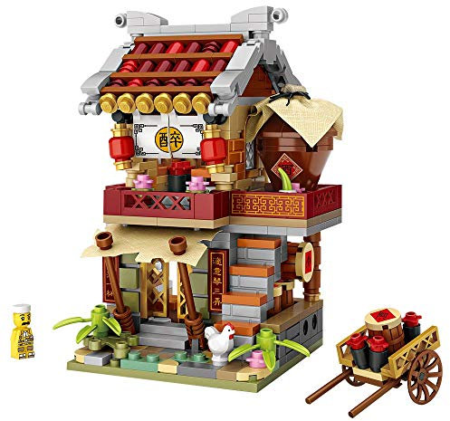 LOZ 1724 Building Blocks Chinese Market Series Architecture Model Pub Shop Creative Educational Toy Construction Toy