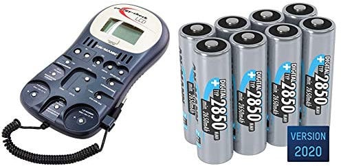 ANSMANN Batterietester Energy Check LCD - Zuverlässiges Profi Testgerät mit digital Anzeige & Akku AA Typ 2850 mAh (min. 2650 mAh) NiMH 1,2 V (8 Stück) - Mignon AA Batterien wiederaufladbar