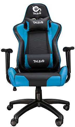 Talius Gecko V2 - Silla Gaming Azul y Negra con Cuero, Ergonomía, Basculante, Alta Densidad y Nylon (Blue)