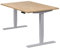 boho office® höhenverstellbarer Schreibtisch 120 x 80 cm - Elektrisch stufenlos, 2 Motoren, 3-Fach Teleskop, Memoryfunktion, inkl. Wireless Charger - Homedesk Silber inkl. Tischplatte in Wildeiche