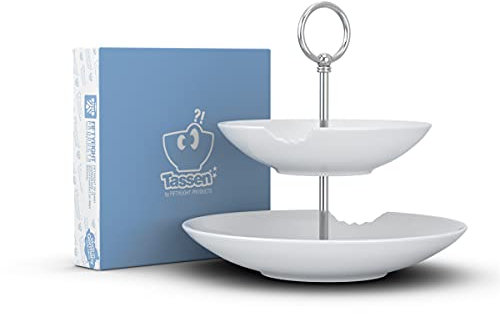 Food-Tempel/Etagere 2-stufig - FIFTYEIGHT - T023501-2 tiefe Teller mit Biss -