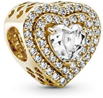 Pandora Charm Funkelndes Herz 14k Gold, Zirkonia 759517C01