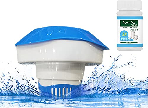 Bseical Chlordosierer Für Pool Automatisch, Dosierschwimmer Pool 200g, Chlor Dosierer Pool Chemikalien Spender Einstellbare Geschwindigkeit, Pool Zubehör Reinigungsset