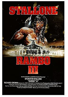 SHAMAO Vintage Classic Action RAMBO III Retro Movie Poster Leinwand Poster Schlafzimmer Dekor Sport Landschaft Büro Zimmer Dekor Geschenk Ungerahmt: 30 × 45 cm