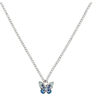 KINDER + Erw. Silber HALSKETTE mit Kristallen , SCHMETTERLING,bleu 61032 (37+5cm) v. bb klostermann