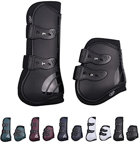 NETPROSHOP Gamaschen u. Streichkappen (4er Set) mit elastischen Schnellverschlüssen, Groesse:Pony, Farbe:Schwarz