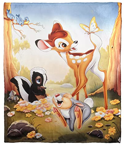 NORTHWEST Bambi Silk Touch Überwurfdecke, 127 x 152,4 cm, Waldposter