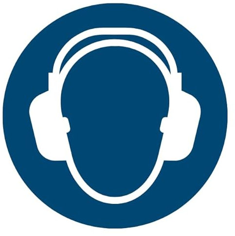 10 Aufkleber Gehörschutz benutzen M003 - ø 21 cm - UV- und witterungsbeständig - ISO 7010 - nachhaltig - Gebotszeichen Schild (21 cm, Gehörschutz)