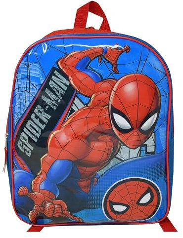 Spiderman Rucksack mit einfarbiger Vorderseite, 38,1 cm, Blau, Größe L, Blau, Large, Casual