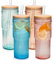 ANOTION Farbige Glasbecher mit Deckel und Strohhalmen 24oz Reise Kaffeebecher Breiter Mund Mason Jar Eiskaffee Tasse Smoothie Cup Glas Tumbler Tee