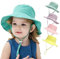 YANWANG Bebé Niños Ajustable Bucket Sun Hat, UPF 50+ Protección Solar Gorra de Playa para Niños Pequeños Niñas(Blue-Green,0-6Months)