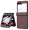 COQUE Étui pour Galaxy Z Flip 5 5G, Film de Protection Intégrée Pliante à Charnière Tout Compris,Housse de Téléphone Pliante pour Samsung Galaxy Z Flip 5 5G-Vin Rouge
