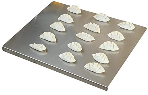 Holdes 40 0 cm/50 x 40 cm Tabla de cortar con, gran tabla de hornear de acero inoxidable, herramienta de cocina multifuncional para pan, amasar masa, carne, pizza