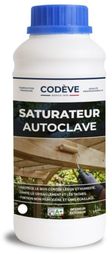Saturateur Bois Autoclave - Codeve Bois - 1L - Intérieur/extérieur - Pour Compléter La Protection D'un Bois Déjà Imprégné En Autoclave.