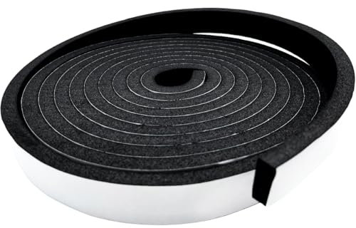 Bande d'étanchéité autocollante en mousse 25 mm (l) x 10 mm(H), caoutchouc mousse autocollant pour porte fenêtre, isolation acoustique,résistant aux intempéries, longueur totale 5m