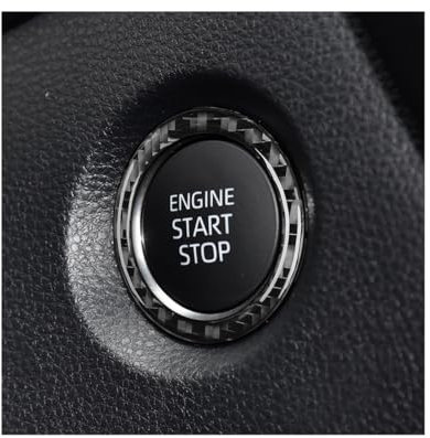 CGEAMDY Aufkleber Für Starttaste, Auto-Motoren Start Stop Zubehör, Motor Start Stop Knopf Dekoration Schutzring, Starttaste Zündschlüssel Aufkleber(Unifarben)