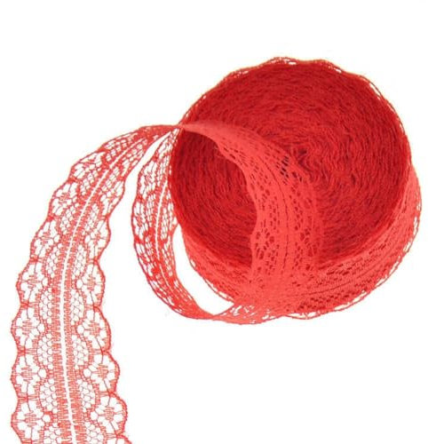 10M Bunte Spitze Bordüre Spitze 3CM Breite Dekorative Spitze Spitzenbesatz Vorhang Rot Rüschenband Meterware Bänder Spitze Spitzenbordüre Selbstklebend Spitzenborte Zum Nähen