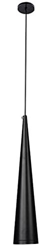 Modern Pendelleuchte 7W LED Mini Cone Pendelleuchte Moderne Aluminium Hängelampe Deckenleuchte for Kücheninsel Esszimmer Bar Schlafzimmer Badezimmer Flur Wohnzimmer(Zwart,Neutral Light -4000k)