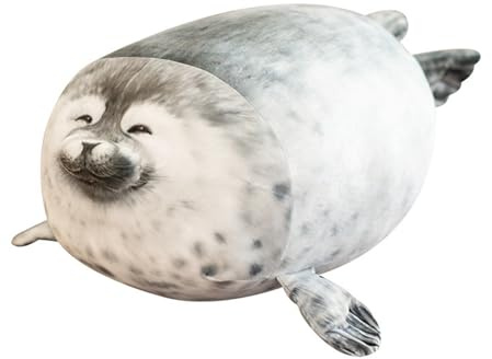 Klecks Siegel Kuscheltier, Gefülltes Baumwoll Plüschtier Molliges Robben Plüsch Kissen Spielzeug Niedliche Raumdekoration Meerestiere for Bett Sofe Kindergeschenke ( Color : C , Size : 40CM/15IN )