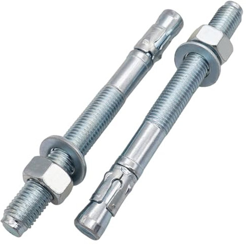 SKIR'CO Ancoraggi a cuneo zincati M20 x 220 mm, tasselli in metallo, bullone di ancoraggio, ancoraggio per muratura, ancoraggio per calcestruzzo, 3 pezzi
