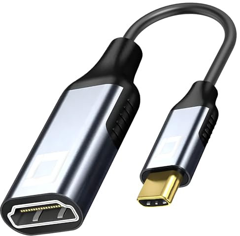 Adattatore CO2 da USB-C a HDMI 2.0 4K/60Hz, 2K/240Hz, Full HD, Plug & Play, HDR dinamico, cavo unidirezionale, alluminio grigio spazio, MHL, compatibile con iPhone, MacBook, iPad Pro, Samsung (4K)