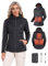 Vofuoti Damen Beheizbare Jacke mit akku 10000mAh, Elektrische Heizjacke with Kapuze, Winddichte Heizbare Beheizte Jacke für Skifahren, Wandern, Camping