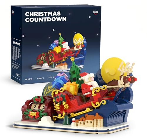 Nifeliz Jeu de Construction pour Le Compte à rebours de Noël, Décoration de Noël pour Le Bureau à Domicile, Cadeau d'affichage à Collectionner pour Adultes (1022 pièces, NF10295)
