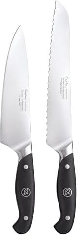 Robert Welch Professional Essential Knife Set, 2 Piece. Crafted from German 1.4116 Stainless Steel. Bread Knife 22cm/8.5, Chef's Knife 18cm/7.5.