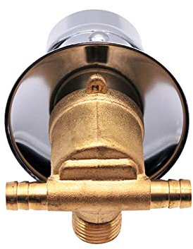 Messing Duscharmatur Wasserhahn mit Keramikkartusche 2 Wege Umsteller für Warm/Kaltwasser Intubation Design Ideal für Duschkabine / Schrank