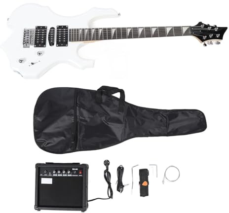 E-Gitarren-Kit, Rechtshändige E-Gitarre mit 20W-Verstärker, Tasche, Pickup für abgerundete und volle Mittel- und Hochtöne, für Rock, Pop, BluesMusiker und Home-Studio