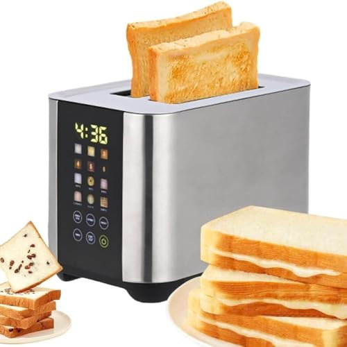 Touch Screen Toaster 2 Slice Stains Steel Digita l Timer,N
