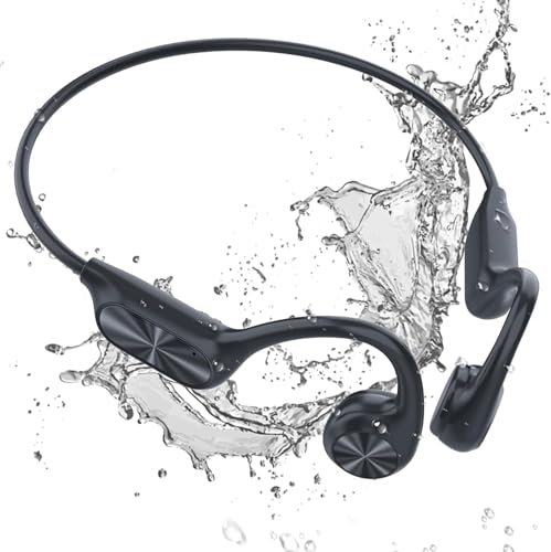 MONODEAL Auriculares de natación con Bluetooth, IP68, Impermeables, con Reproductor de MP3, Memoria de 32 GB, Deportes bajo el Agua, Auriculares Abiertos para Nadar y Correr
