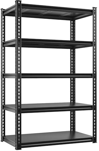 REIBII 1050KG Load Garage Shelving, 46D x 90W x 183H Shelves for Basement | Adjustable 5-Tier Shelving Unit,Rust-Proof All-Steel Frame,Heavy Duty Storage Shelf,Easy Assembly,for Pantry Workshop Storage