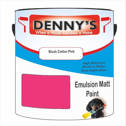 Premium Interior Wall & Ceiling Emulsion Paint – Blush Cotton Pink – Rich Matt Finish, Durable & Washable, Low Odour, Ideal for Living Rooms, Bedrooms & Hallways (250ML Tin)