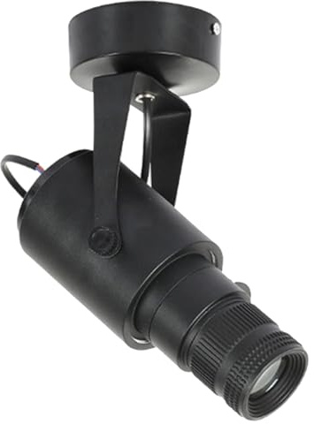 Black-20W LED Adjustable Aperture Spotlight, Modern Multipurpose Manual Focus Accent Lamp, Ceiling Desk or Wall Mount Surface Mounted Spotlights, Painting Museum Ambient Lighting Neutral Light-4000K