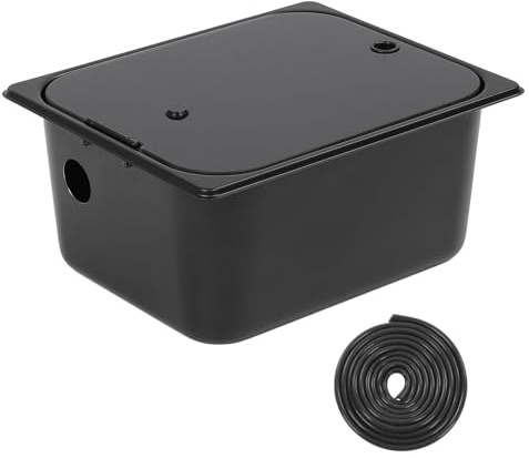 Évier de camping-car carré en acier inoxydable, 12,6 x 10,24 x 5,91 pouces, avec couvercle en verre et sortie de vidange de 40 mm, pour camping-car, bateau, caravane