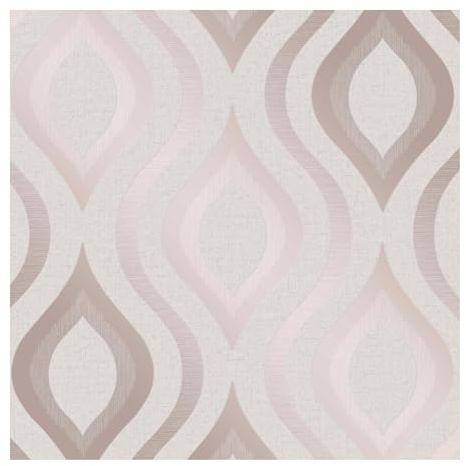 Superfresco Quartz Geo Rose Gold Wallpaper | Metallic Geometric | Eco-Friendly