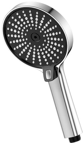 YEAUPE Duschkopf Handbrause Wassersparend Ø120mm 3 Strahlarten | Hochdruck Duschbrause mit Antikalk-Funktion, kompakte Brause für Bad, Dusche und wassersparendes Duschen