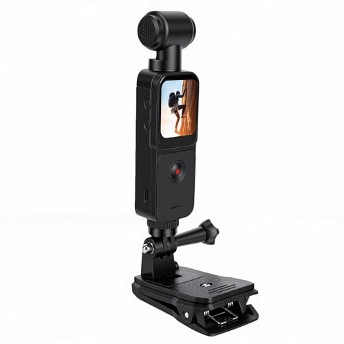 Keenso Fotocamera Portatile 5K, Videocamera Touch Screen WiFi da 16 MP con Rotazione di 270°, EIS e Microfono Esterno per Vlogging di Viaggio