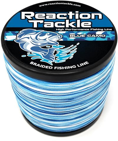 Reaction Tackle Braided Fishing Line Blue Camo 30LB 500yds