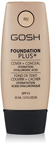 Gosh Copenhagen Foundation Plus + Cover & Conceal Spf15 002 Ivory, 30 ml