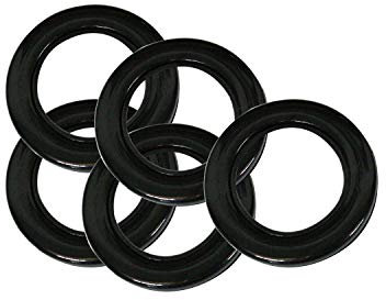 Weddecor Rund Form Tülle mit Waschmaschine für Plane, Vorhang, Stoff, Leder, Bastelarbeiten, Heim Dekoration, Banner, DIY Projekt, Plastik, 42mm, 10pcs - Schwarz, 42mm