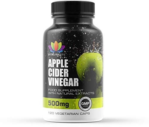 VITALITYVITS Apple Cider Vinegar 120 Capsules - Weight Management - Detox Supplement - Improve Digestion Made in UK GMP Quality
