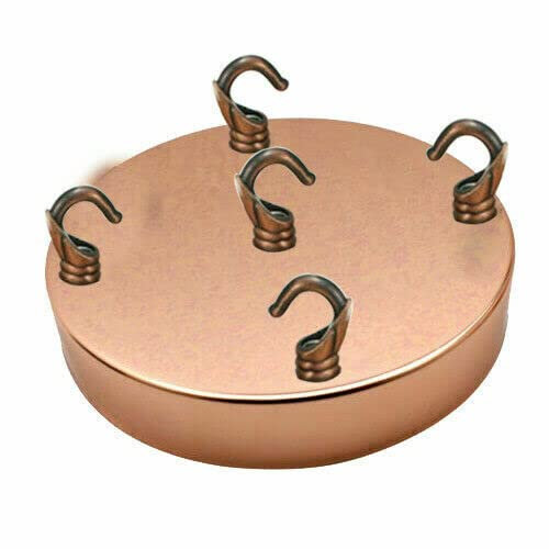 LEDSone Retro Vintage Iron Ceiling Rose Hook Plate Pendant Lamp Fitting DIY Accessory Ceiling Lamp French Gold (5 Out Let)